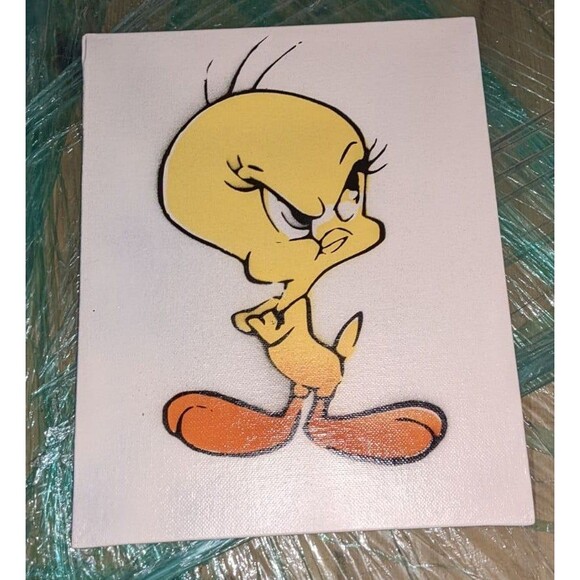 Looney Tunes Tweety Bird Spray Paint Art Piece - Picture 2 of 2